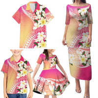 Aloha Hawaii Festive Family Matching Puletasi and Hawaiian Shirt Frangipani Lace Classic - Spring Vibes