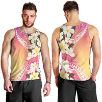Aloha Hawaii Festive Men Tank Top Frangipani Lace Classic - Spring Vibes LT7 - Polynesian Pride