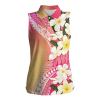 Aloha Hawaii Festive Women Sleeveless Polo Shirt Frangipani Lace Classic - Spring Vibes