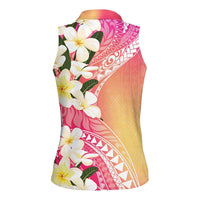 Aloha Hawaii Festive Women Sleeveless Polo Shirt Frangipani Lace Classic - Spring Vibes