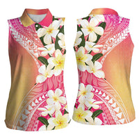 Aloha Hawaii Festive Women Sleeveless Polo Shirt Frangipani Lace Classic - Spring Vibes