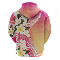 Aloha Hawaii Festive Zip Hoodie Frangipani Lace Classic - Spring Vibes