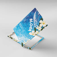 Aloha Hawaii Festive Canvas Wall Art Frangipani Lace Classic - Oceanic LT7 With Frame Navy - Polynesian Pride