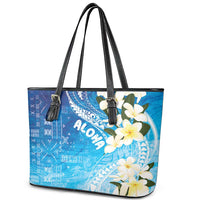 Aloha Hawaii Festive Leather Tote Bag Frangipani Lace Classic - Oceanic LT7 - Polynesian Pride