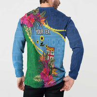 Personalized Malampa Fiji Day Together We Grow Button Sweatshirt Special Tapa Mix - Polynesian Pride