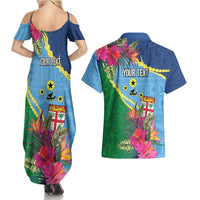 Personalized Malampa Fiji Day Together We Grow Couples Matching Summer Maxi Dress and Hawaiian Shirt Special Tapa Mix - Polynesian Pride