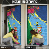Personalized Malampa Fiji Day Together We Grow Door Cover Special Tapa Mix - Polynesian Pride