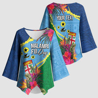 Personalized Malampa Fiji Day Together We Grow Kimono Sleeve Blouse Special Tapa Mix - Polynesian Pride