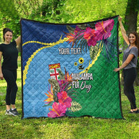 Personalized Malampa Fiji Day Together We Grow Quilt Special Tapa Mix - Polynesian Pride