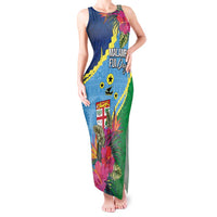 Personalized Malampa Fiji Day Together We Grow Tank Maxi Dress Special Tapa Mix - Polynesian Pride