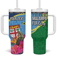 Personalized Malampa Fiji Day Together We Grow Tumbler With Handle Special Tapa Mix - Polynesian Pride