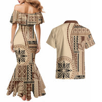 Samoa Siapo Motif Couples Matching Mermaid Dress and Hawaiian Shirt Classic Style LT7 - Polynesian Pride