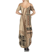 Samoa Siapo Motif Summer Maxi Dress Classic Style LT7 - Polynesian Pride