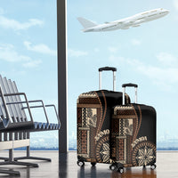 Samoa Siapo Motif Luggage Cover Classic Style - Black Ver LT7 - Polynesian Pride