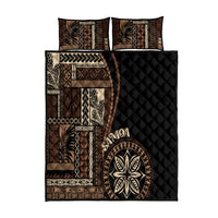 Samoa Siapo Motif Quilt Bed Set Classic Style - Black Ver LT7 Black - Polynesian Pride