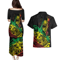 Personalised Reggae Jawaiian Festive Couples Matching Puletasi and Hawaiian Shirt Mix Polynesian LT7 - Polynesian Pride
