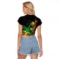 Personalised Reggae Jawaiian Festive Raglan Cropped T Shirt Mix Polynesian LT7 - Polynesian Pride