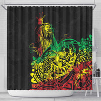 Personalised Reggae Jawaiian Festive Shower Curtain Mix Polynesian