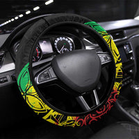 Reggae Jawaiian Festive Steering Wheel Cover Mix Polynesian LT7 Universal Fit Reggae - Polynesian Pride