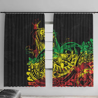 Personalised Reggae Jawaiian Festive Window Curtain Mix Polynesian LT7 With Hooks Reggae - Polynesian Pride