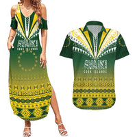 Cook Islands Rugby Custom Couples Matching Summer Maxi Dress and Hawaiian Shirt Kuki Avaiki LT7 Yellow Green - Polynesian Pride