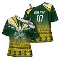 Cook Islands Rugby Custom Cross Shoulder Shirt Kuki Avaiki LT7 - Polynesian Pride