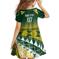 Cook Islands Rugby Custom Family Matching Off The Shoulder Long Sleeve Dress and Hawaiian Shirt Kuki Avaiki - Polynesian Pride