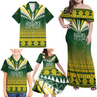 Cook Islands Rugby Custom Family Matching Off Shoulder Maxi Dress and Hawaiian Shirt Kuki Avaiki - Polynesian Pride