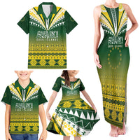 Cook Islands Rugby Custom Family Matching Tank Maxi Dress and Hawaiian Shirt Kuki Avaiki - Polynesian Pride