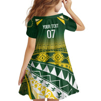 Cook Islands Rugby Custom Kid Short Sleeve Dress Kuki Avaiki LT7 - Polynesian Pride