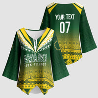 Cook Islands Rugby Custom Kimono Sleeve Blouse Kuki Avaiki - Polynesian Pride