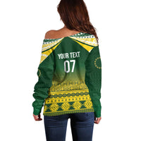 Cook Islands Rugby Custom Off Shoulder Sweater Kuki Avaiki - Polynesian Pride