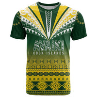 Cook Islands Rugby Custom T Shirt Kuki Avaiki LT7 Yellow Green - Polynesian Pride