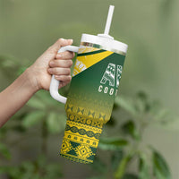 Cook Islands Rugby Tumbler With Handle Kuki Avaiki - Polynesian Pride