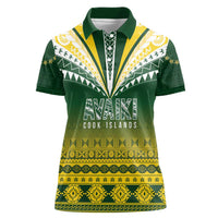 Cook Islands Rugby Custom Women Polo Shirt Kuki Avaiki LT7 Female Yellow Green - Polynesian Pride