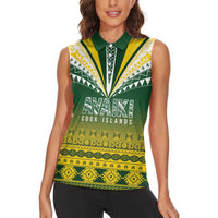 Cook Islands Rugby Custom Women Sleeveless Polo Shirt Kuki Avaiki - Polynesian Pride