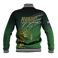 Cook Islands Rugby Kuki Avaiki Baseball Jacket Tribal Turtle - Polynesian Pride