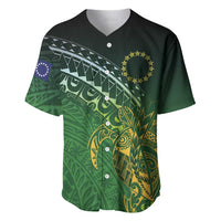 Cook Islands Rugby Kuki Avaiki Baseball Jersey Tribal Turtle LT7 Dark Green - Polynesian Pride