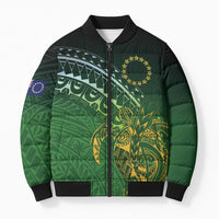 Cook Islands Rugby Kuki Avaiki Bomber Puffer Jacket Tribal Turtle - Polynesian Pride