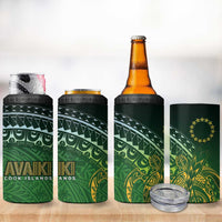 Cook Islands Rugby Kuki Avaiki 4 in 1 Can Cooler Tumbler Tribal Turtle - Polynesian Pride