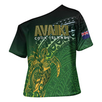 Cook Islands Rugby Kuki Avaiki Cross Shoulder Shirt Tribal Turtle LT7 - Polynesian Pride