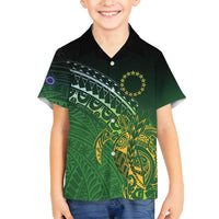 Cook Islands Rugby Kuki Avaiki Family Matching Long Sleeve Bodycon Dress and Hawaiian Shirt Tribal Turtle - Polynesian Pride