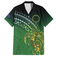 Cook Islands Rugby Kuki Avaiki Family Matching Off Shoulder Maxi Dress and Hawaiian Shirt Tribal Turtle - Polynesian Pride