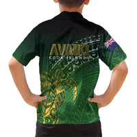 Cook Islands Rugby Kuki Avaiki Family Matching Summer Maxi Dress and Hawaiian Shirt Tribal Turtle - Polynesian Pride
