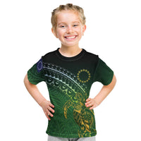 Cook Islands Rugby Kuki Avaiki Kid T Shirt Tribal Turtle LT7 Dark Green - Polynesian Pride