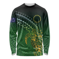 Cook Islands Rugby Kuki Avaiki Long Sleeve Shirt Tribal Turtle - Polynesian Pride