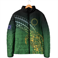 Cook Islands Rugby Kuki Avaiki Padded Jacket Tribal Turtle - Polynesian Pride