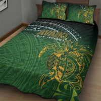 Cook Islands Rugby Kuki Avaiki Quilt Bed Set Tribal Turtle LT7 - Polynesian Pride