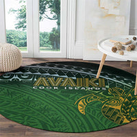 Cook Islands Rugby Kuki Avaiki Round Carpet Tribal Turtle - Polynesian Pride