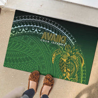Cook Islands Rugby Kuki Avaiki Rubber Doormat Tribal Turtle - Polynesian Pride